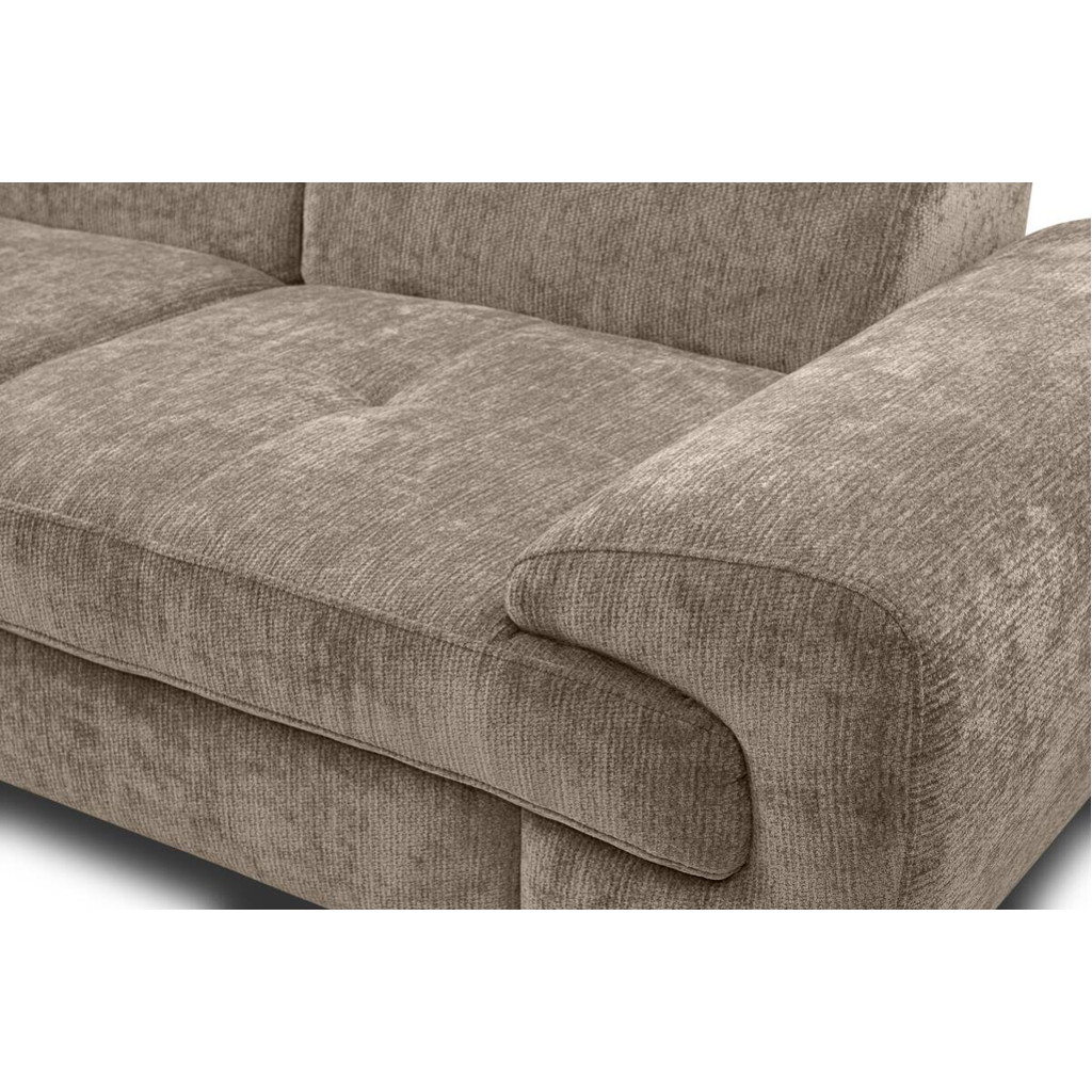 Ecksofa mit Bettfunktion und Bettkasten taupe Microfaser B/H/T: ca. 256x73x202 cm