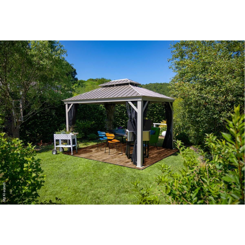 Sojag Pavillon Messina champagner Metall B/H/L: ca. 483x307x363 cm - Gallery 5 Sojag Pavillon Messina champagner Metall B/H/L: ca. 483x307x363 cm
