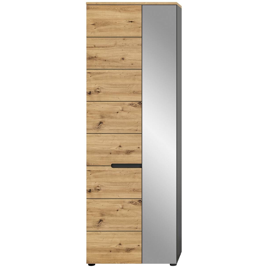 Garderobenschrank CANU edles Basaltgrau Nachbildung Eiche Artisan Nachbildung B/H/T: ca. 65x190x37 cm