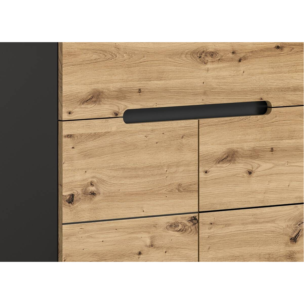 Garderobenschrank CANU edles Basaltgrau Nachbildung Eiche Artisan Nachbildung B/H/T: ca. 65x190x37 cm