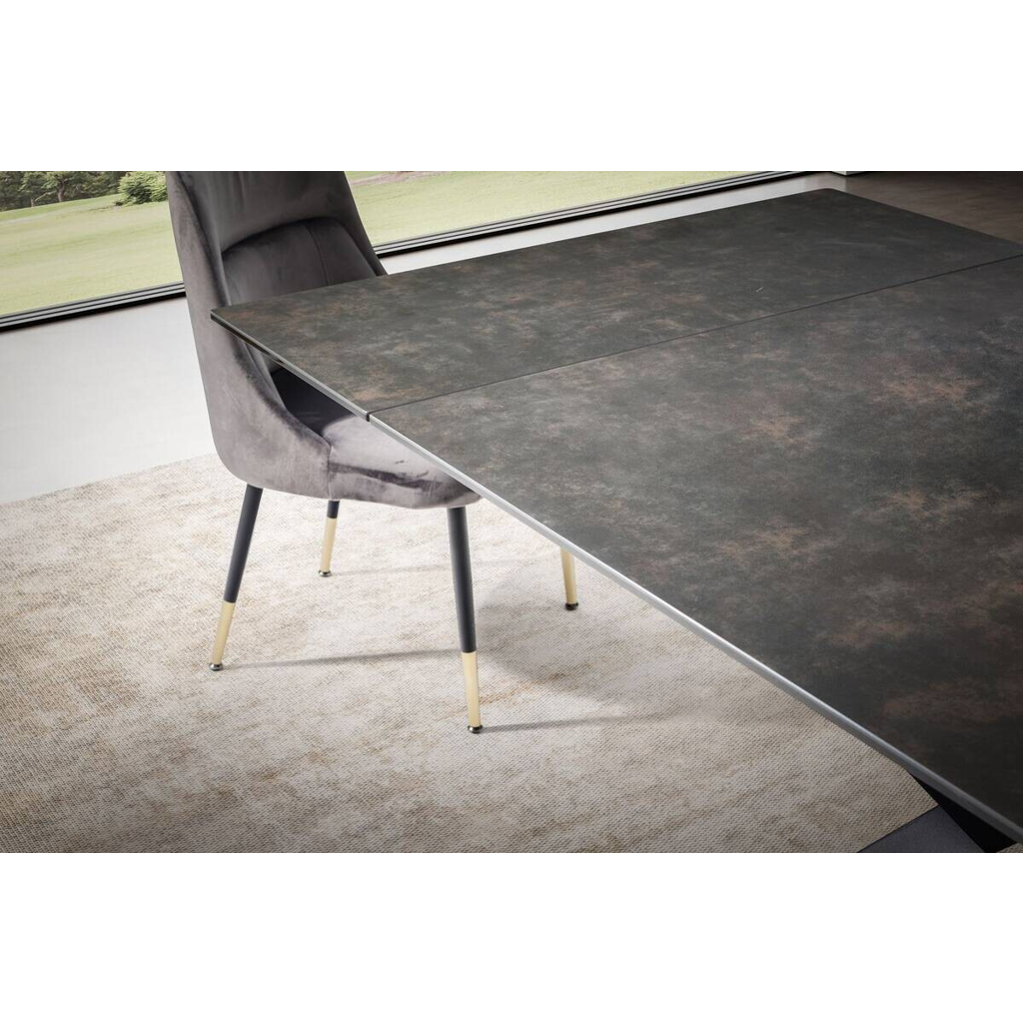 Esstisch schwarz Marmor Optik B/H/T: ca. 180x76x95 cm