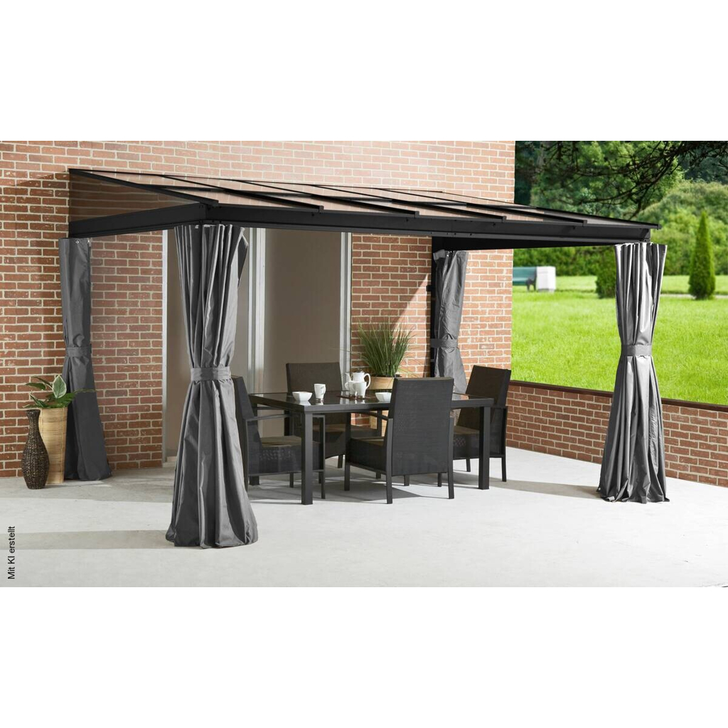 Sojag Terrassenüberdachung St. Barth anthrazit Aluminium B/H/L: ca. 363x240x240 cm
