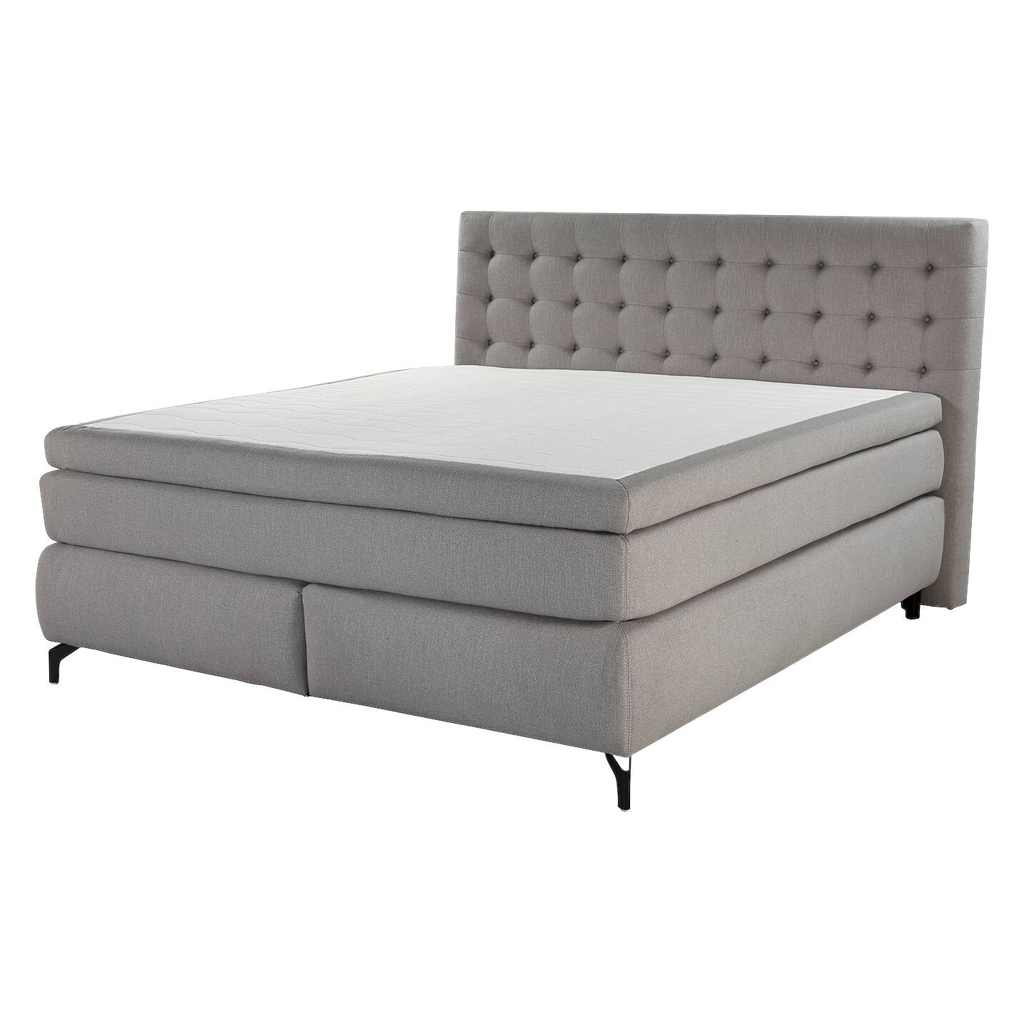 Boxspringbett  grau Flachgewebe Liegefläche B/L: ca. 180x200 cm