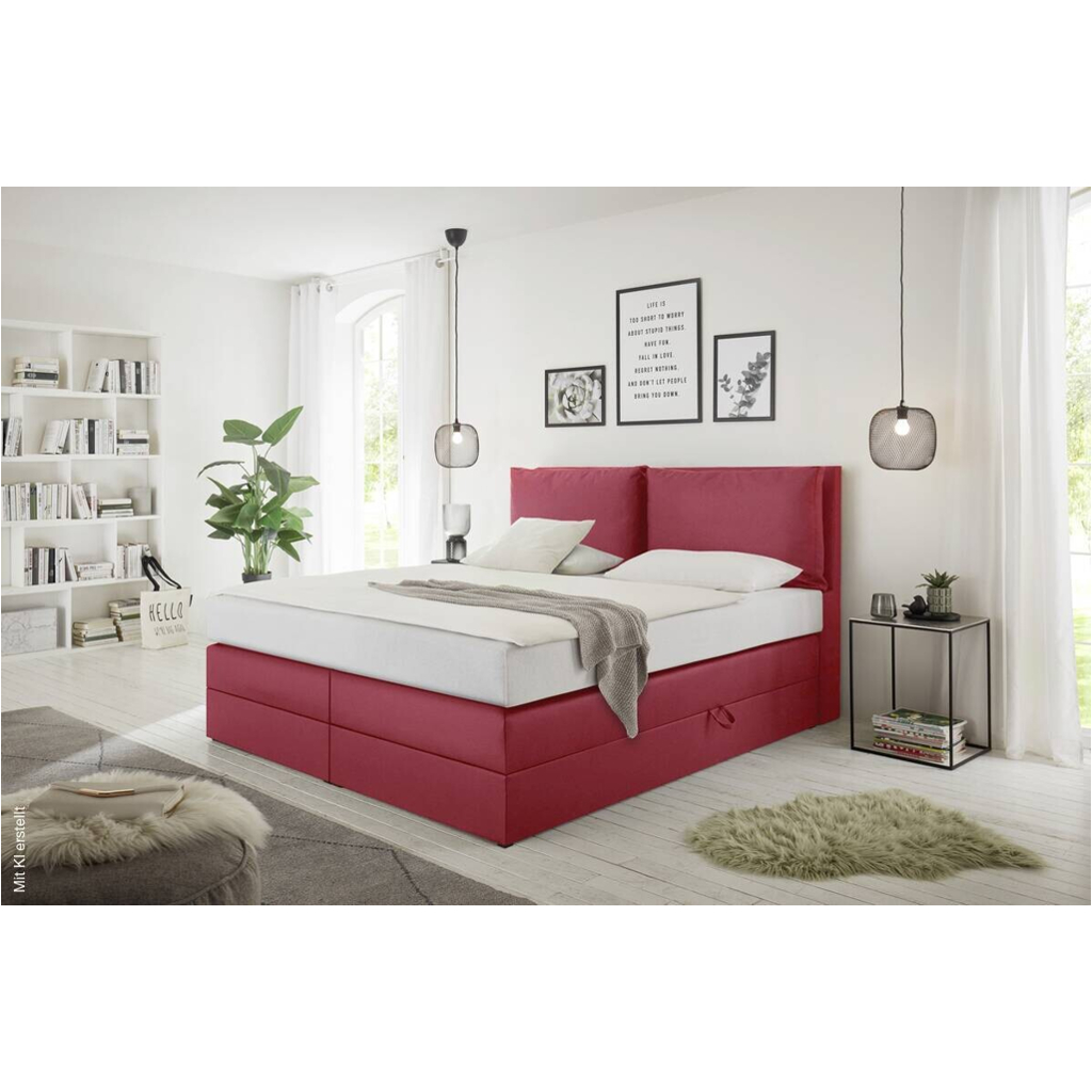 Boxspringbett Lissy burgund rot Liegefläche B/L: ca. 160x200 cm Boxspringbett Lissy burgund rot Liegefläche B/L: ca. 160x200 cm