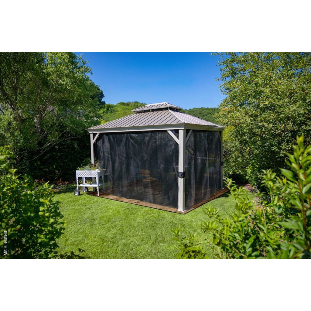 Sojag Pavillon Messina champagner Metall B/H/L: ca. 483x307x363 cm - Gallery 6 Sojag Pavillon Messina champagner Metall B/H/L: ca. 483x307x363 cm