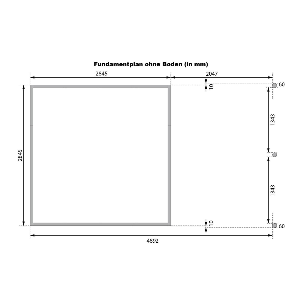 Karibu Gartenhaus Indra 3,5 grau B/H/T: ca. 289x213x289 cm