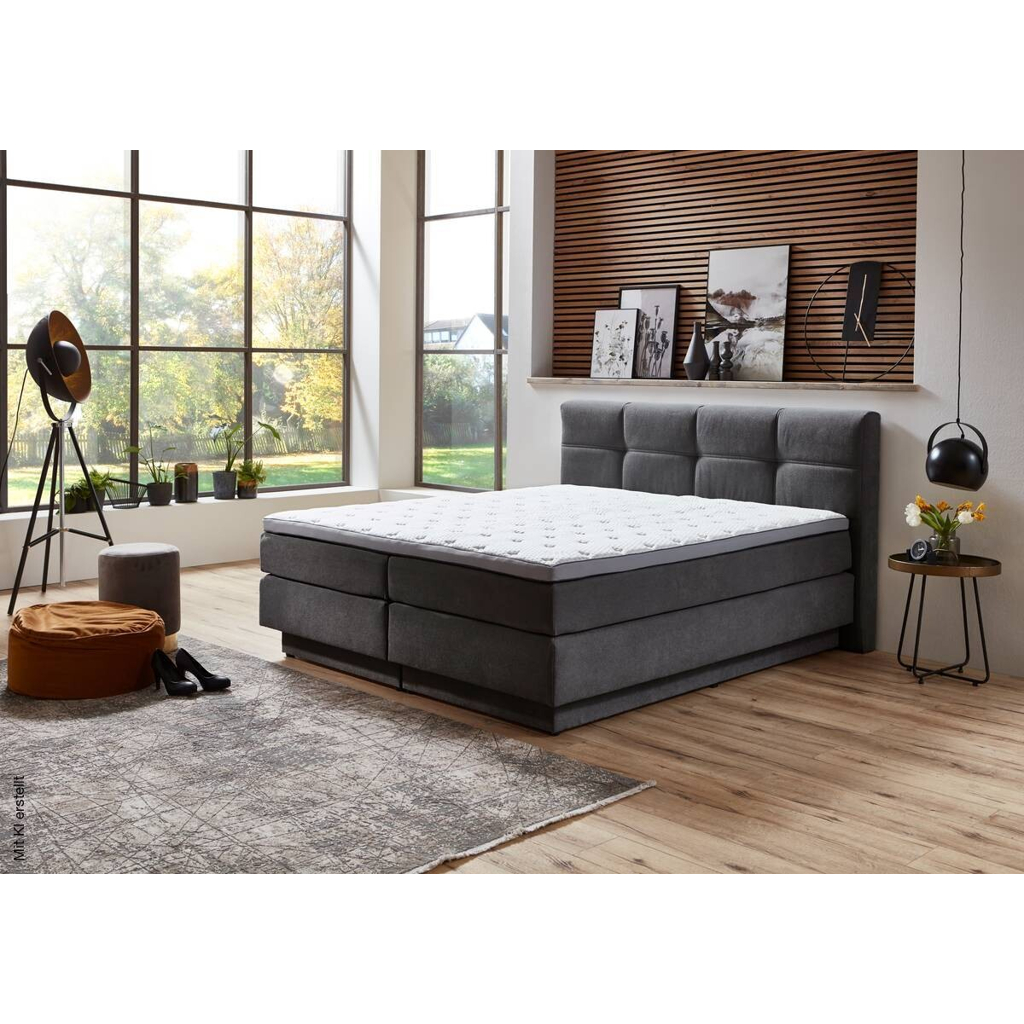 Boxspringbett Portage grau Liegefläche B/L: ca. 180x200 cm Boxspringbett Portage grau Liegefläche B/L: ca. 180x200 cm