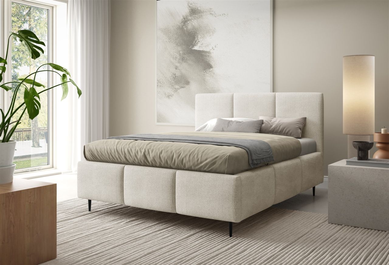 Polsterbett Schlafzimmerbett MIAMI Komplettset 160x200cm in Stoff Coral Beige Polsterbett Schlafzimmerbett MIAMI Komplettset 160x200cm in Stoff Coral Beige