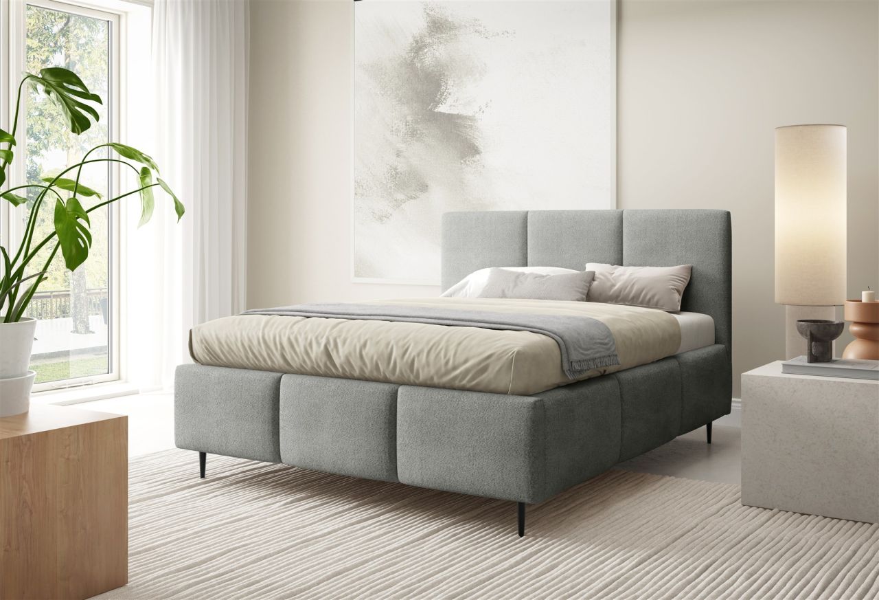 Polsterbett Schlafzimmerbett MIAMI Komplettset 160x200cm in Stoff Coral Grau Polsterbett Schlafzimmerbett MIAMI Komplettset 160x200cm in Stoff Coral Grau