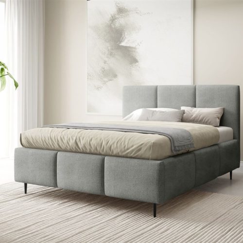 Polsterbett Schlafzimmerbett MIAMI Komplettset 180x200cm in Stoff Coral Grau Polsterbett Schlafzimmerbett MIAMI Komplettset 180x200cm in Stoff Coral Grau