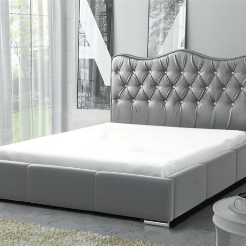 Polsterbett Bett Komplettset SULTAN Kunstleder Grau 180x200cm
