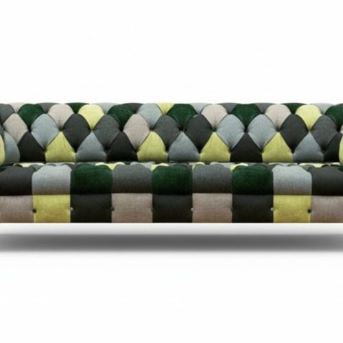 Polstermöbel Chesterfield Viersitzer Sofa Couch Modern Wohnzimmer Polster Stoff