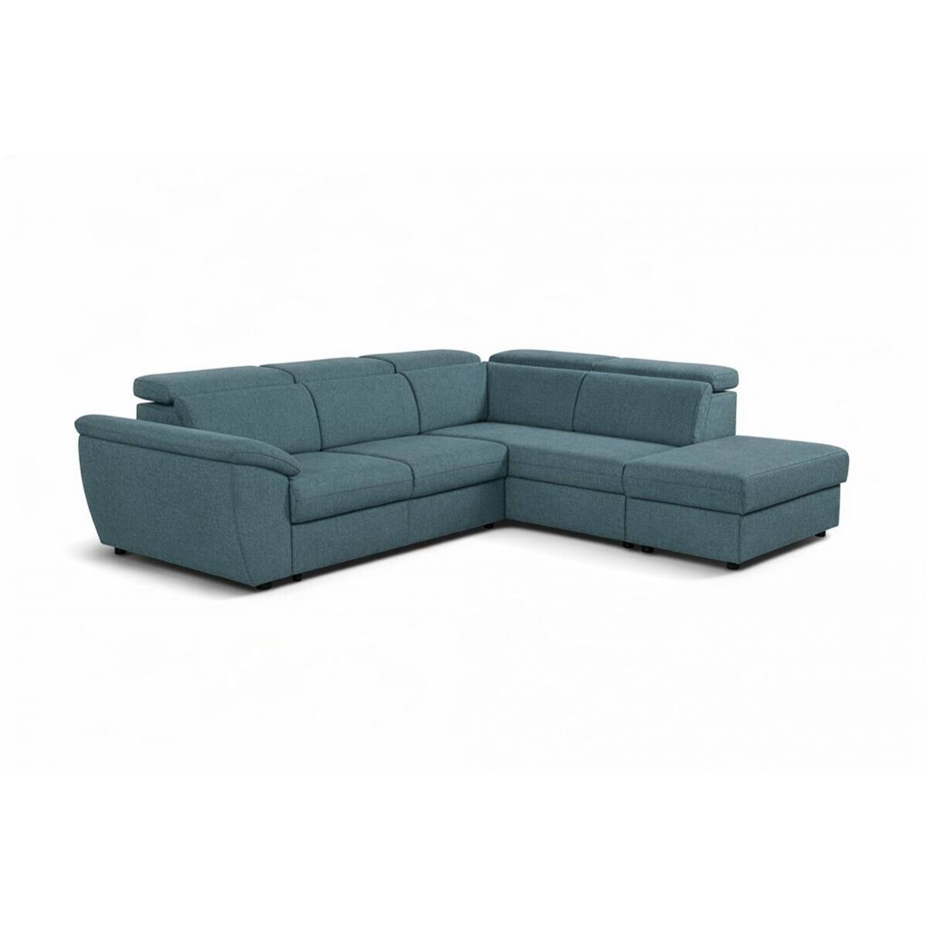 Ecksofa mit Bettfunktion und Bettkasten petrol Flachgewebe B/H/T: ca. 280x108x235 cm - Gallery 5 Ecksofa mit Bettfunktion und Bettkasten petrol Flachgewebe B/H/T: ca. 280x108x235 cm