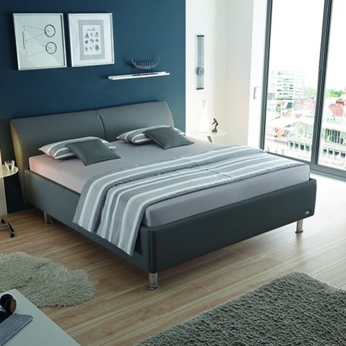 RUF Betten Polsterbett-Gestell, ca. 180 x 200 cm in Stoff 6260 Leder grau