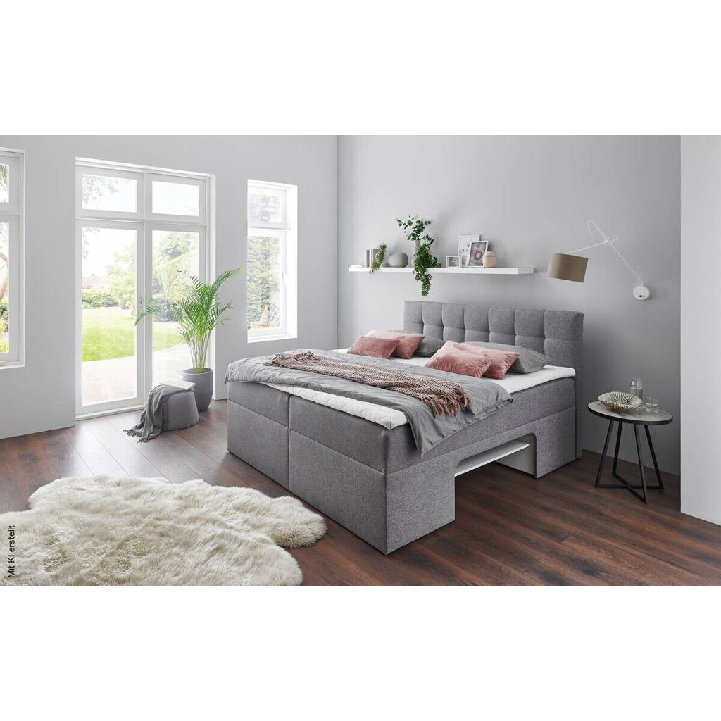 Boxbett Shelfie I hellgrau Liegefläche B/L: ca. 180x200 cm - Gallery 3 Boxbett Shelfie I hellgrau Liegefläche B/L: ca. 180x200 cm