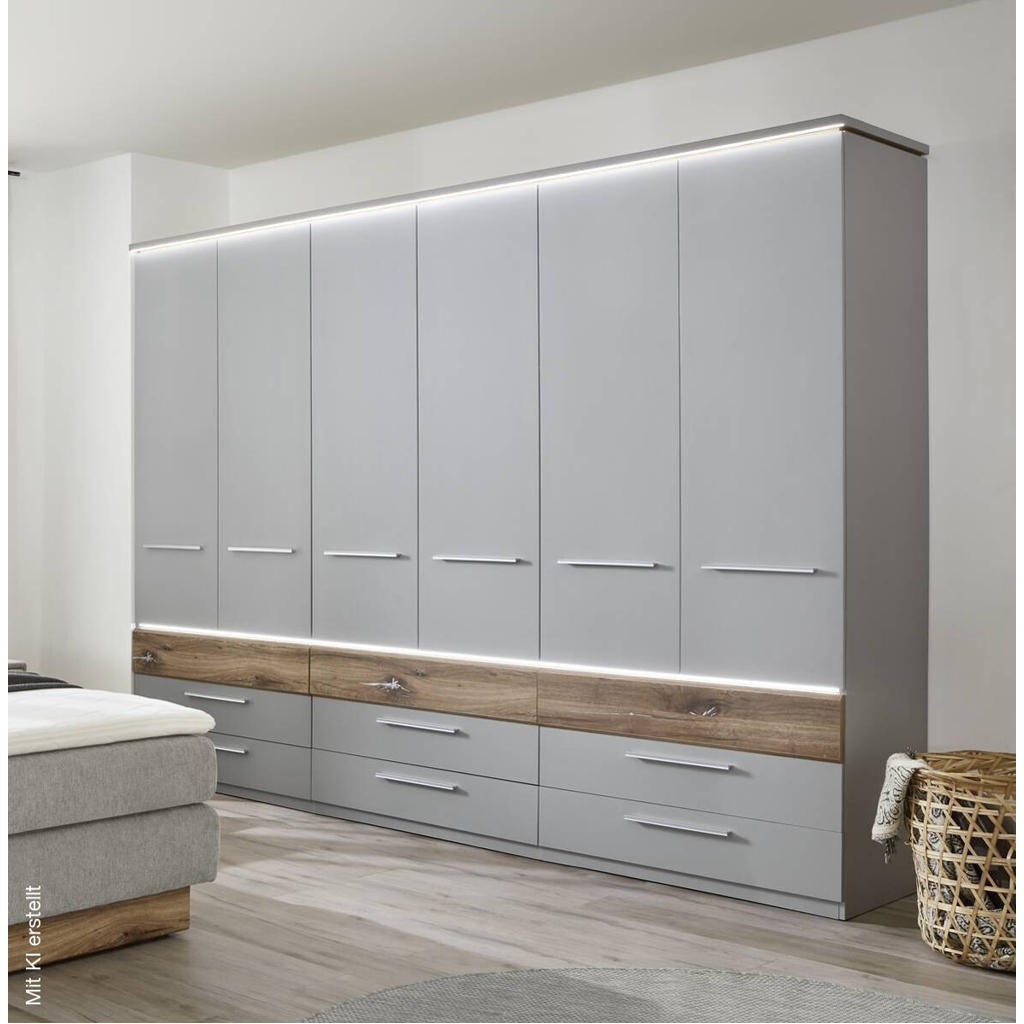 Kleiderschrank Tulsa Arktisgrau Oak Flagstaff Nachbildung B/H/T: ca. 301x229x61 cm - Gallery 3 Kleiderschrank Tulsa Arktisgrau Oak Flagstaff Nachbildung B/H/T: ca. 301x229x61 cm
