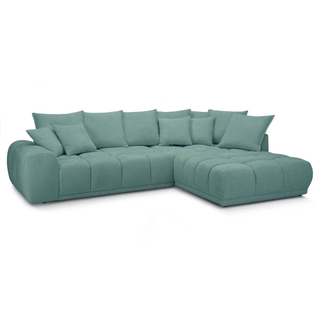 Ecksofa blaugrau Microfaser B/H/T: ca. 312x97x229 cm