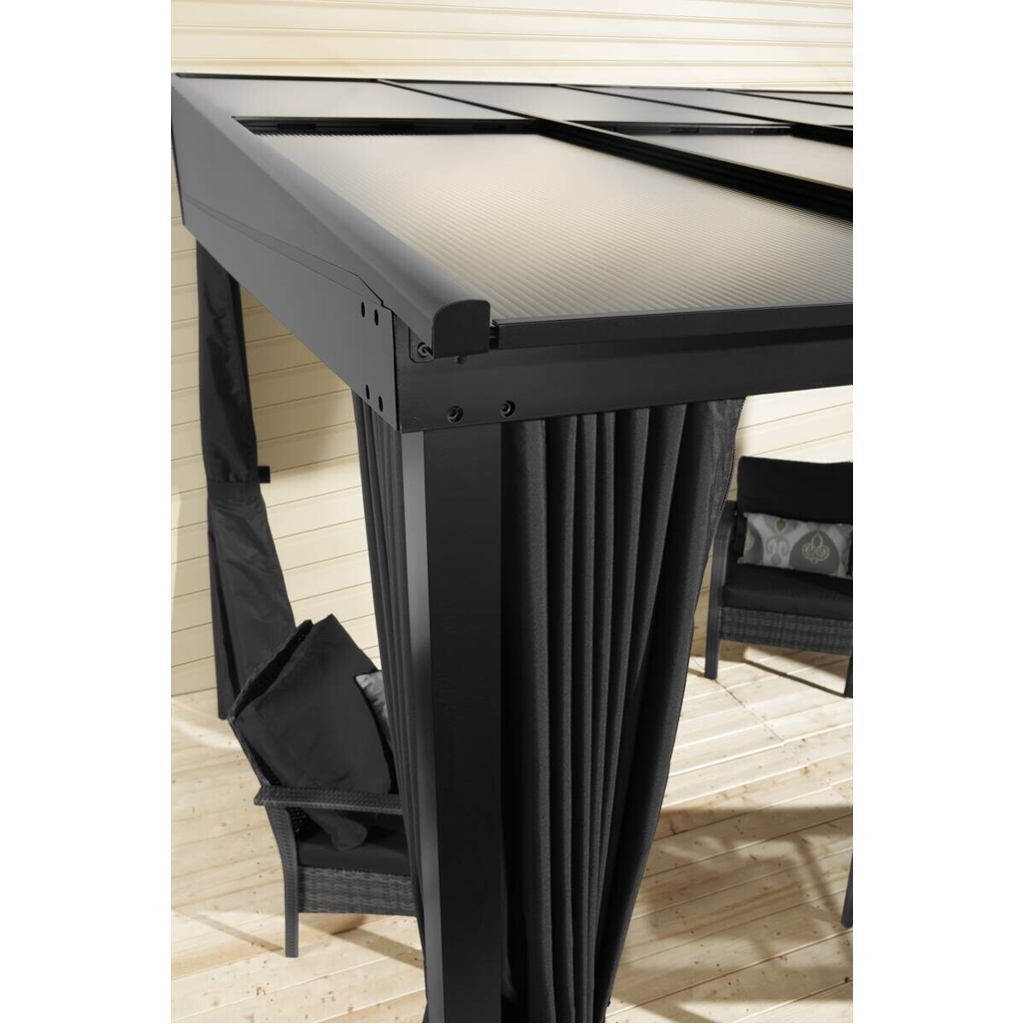 Sojag Terrassenüberdachung St. Barth anthrazit Aluminium B/H/L: ca. 363x240x240 cm