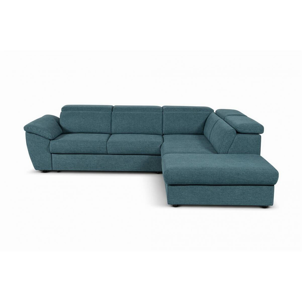 Ecksofa mit Bettfunktion und Bettkasten petrol Flachgewebe B/H/T: ca. 280x108x235 cm - Gallery 4 Ecksofa mit Bettfunktion und Bettkasten petrol Flachgewebe B/H/T: ca. 280x108x235 cm