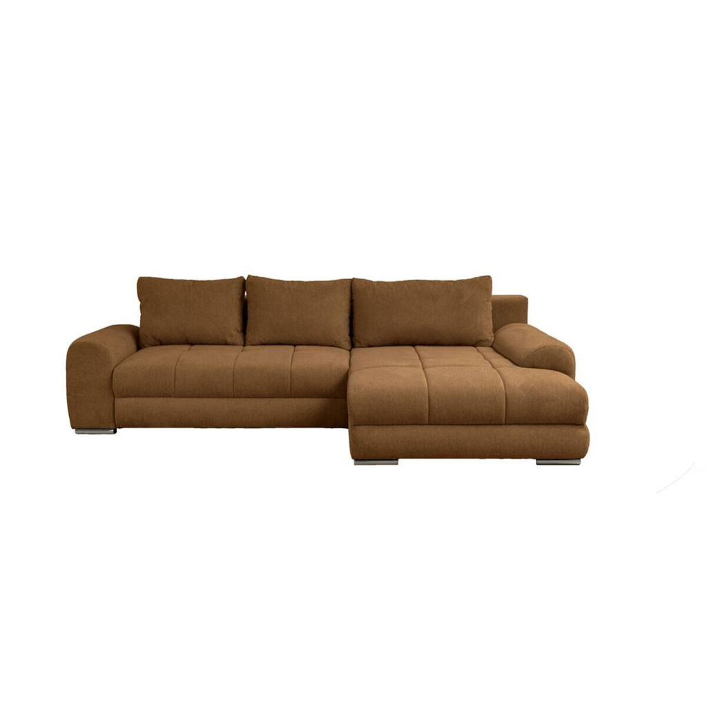 Ecksofa mit Bettfunktion und Bettkasten Lorenz ziegel Microfaser B/H/T: ca. 284x74x180 cm
