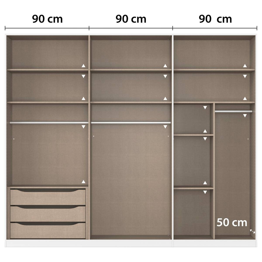 Kleiderschrank Alabama grau B/H/T: ca. 271x229x54 cm
