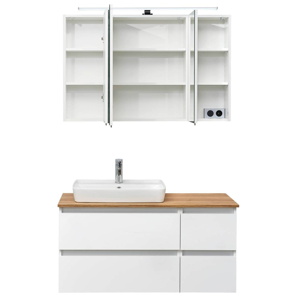 Badezimmer-Set Quickset 360 weiß glanz B/H/T: ca. 113x200x50 cm