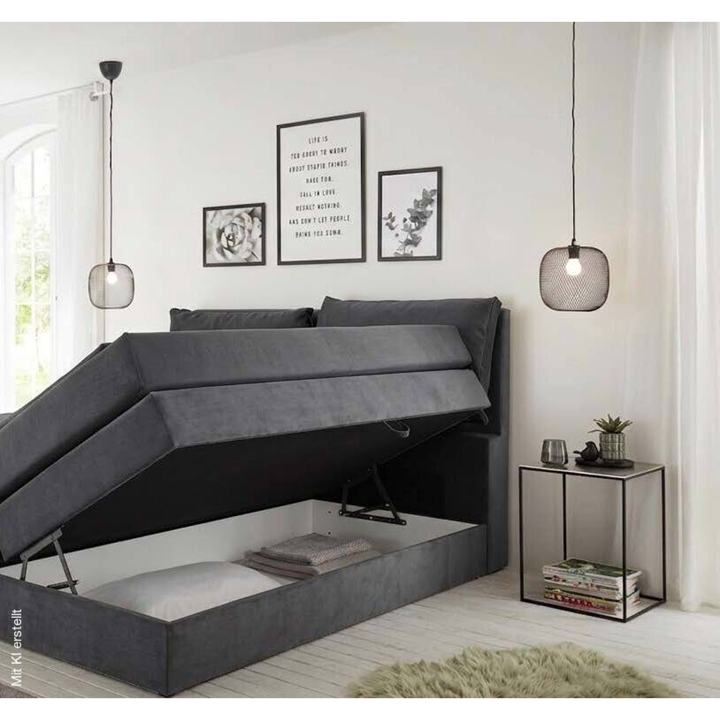 Boxspringbett Lissy graubraun Liegefläche B/L: ca. 160x200 cm - Gallery 5 Boxspringbett Lissy graubraun Liegefläche B/L: ca. 160x200 cm