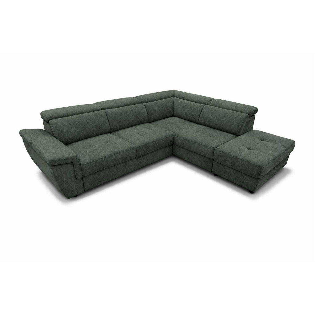Ecksofa mit Bettfunktion und Bettkasten dunkelgrün Flachgewebe B/H/T: ca. 267x75x238 cm