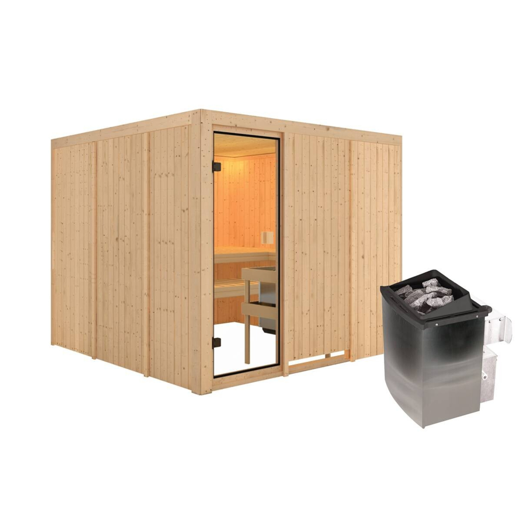 Karibu Sauna Ervin Front B/H/T: ca. 231x198x231 cm Karibu Sauna Ervin Front B/H/T: ca. 231x198x231 cm
