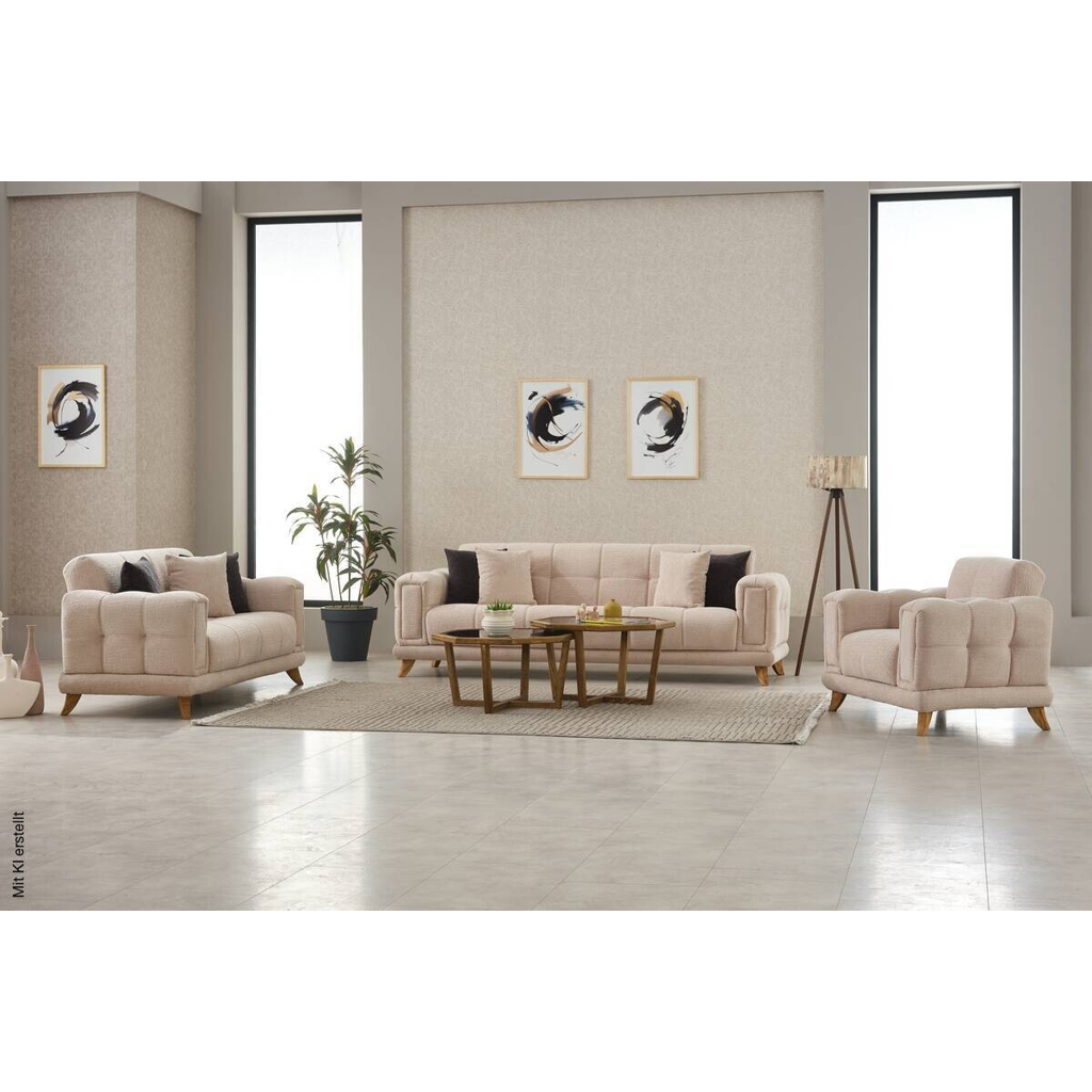 Sofa 3-2-1 Rixos beige Webstoff
