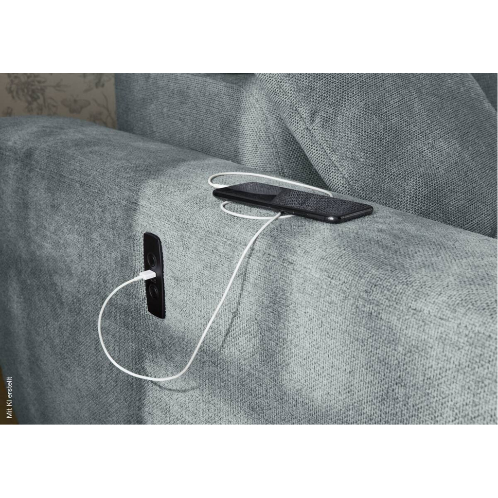 Ecksofa mit elektrischer Sitztiefenverstellung grau Microfaser B/H/T: ca. 296x105x200 cm - Gallery 5 Ecksofa mit elektrischer Sitztiefenverstellung grau Microfaser B/H/T: ca. 296x105x200 cm