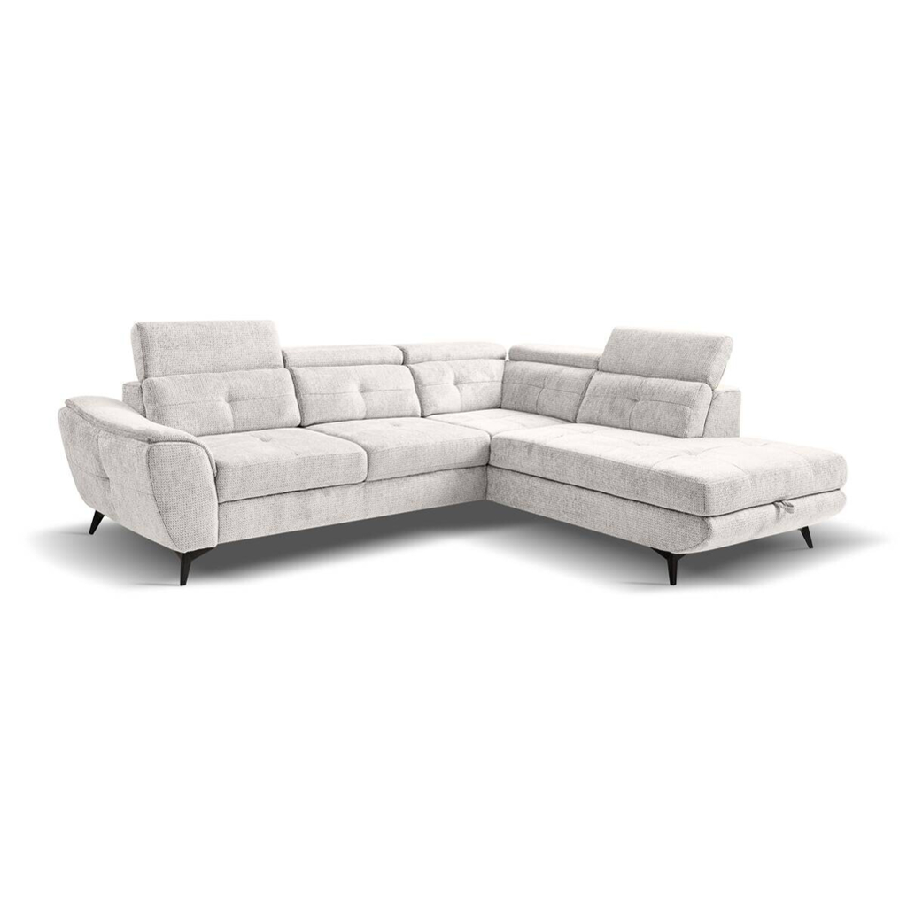 Ecksofa mit Bettfunktion und Bettkasten natur Microfaser B/H/T: ca. 274x82x231 cm