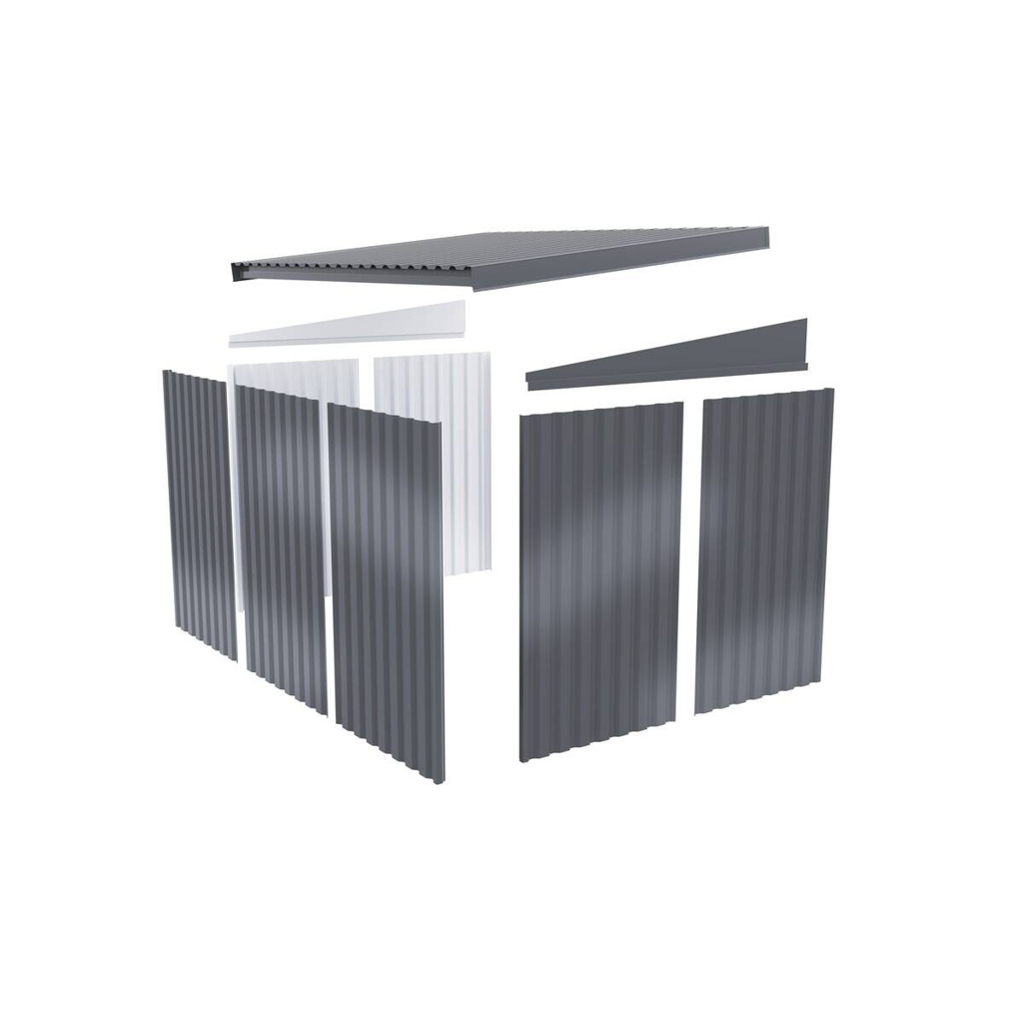Karibu Gartenhaus Indra 3,5 grau B/H/T: ca. 289x213x289 cm