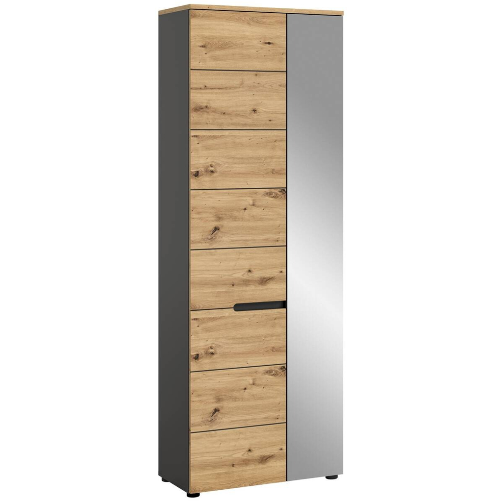 Garderobenschrank CANU edles Basaltgrau Nachbildung Eiche Artisan Nachbildung B/H/T: ca. 65x190x37 cm