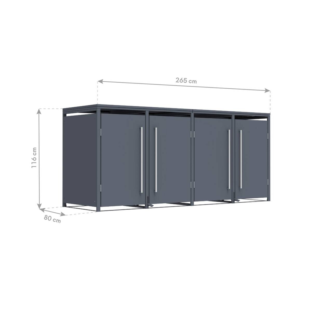 Westmann Mülltonnenbox Pedura anthrazit B/H/L: ca. 265x116x80 cm