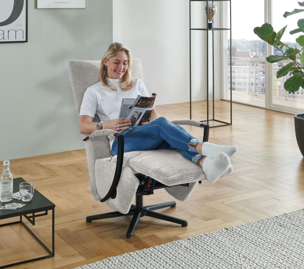Relaxsessel DOVER XC ca. B70 H111 T80 cm in Stoff Cord Lincoln weiß 02 - Gallery 1 Relaxsessel DOVER XC ca. B70 H111 T80 cm in Stoff Cord Lincoln weiß 02