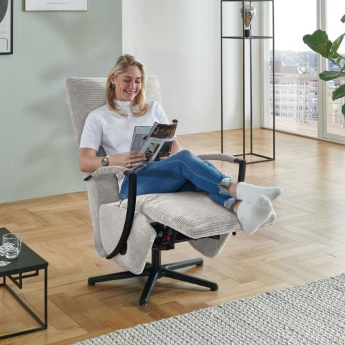 Relaxsessel DOVER XC ca. B70 H111 T80 cm in Stoff Cord Lincoln weiß 02