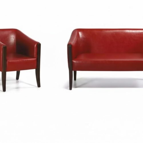 Rote Sofagarnitur Zweisitzer Moderner Sessel Designer Polster Luxus Set Rote Sofagarnitur Zweisitzer Moderner Sessel Designer Polster Luxus Set