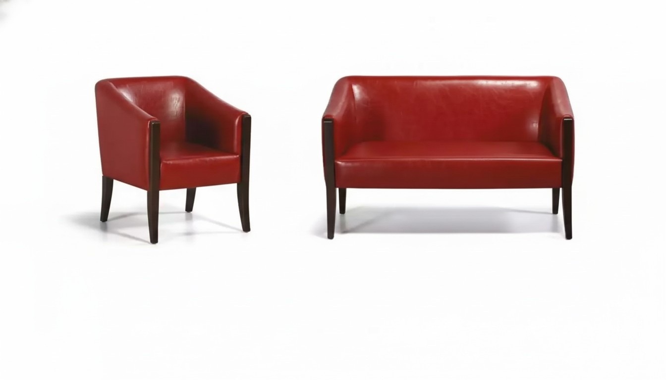 Rote Sofagarnitur Zweisitzer Moderner Sessel Designer Polster Luxus Set Rote Sofagarnitur Zweisitzer Moderner Sessel Designer Polster Luxus Set