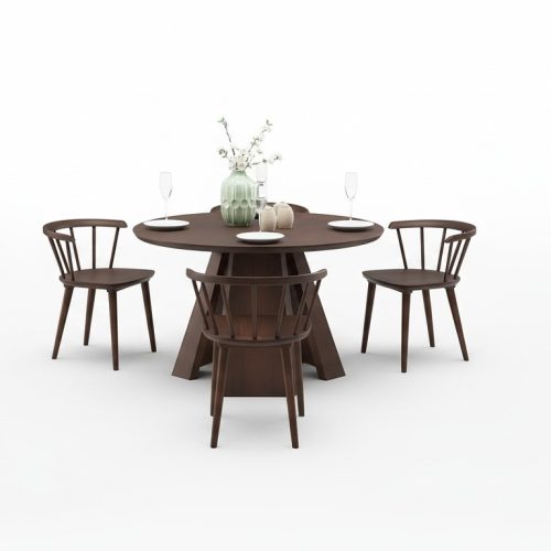 Rund Esstisch + 4 Stühle Essgruppe Stühle Sitzgruppe Esstisch Esszimmer
