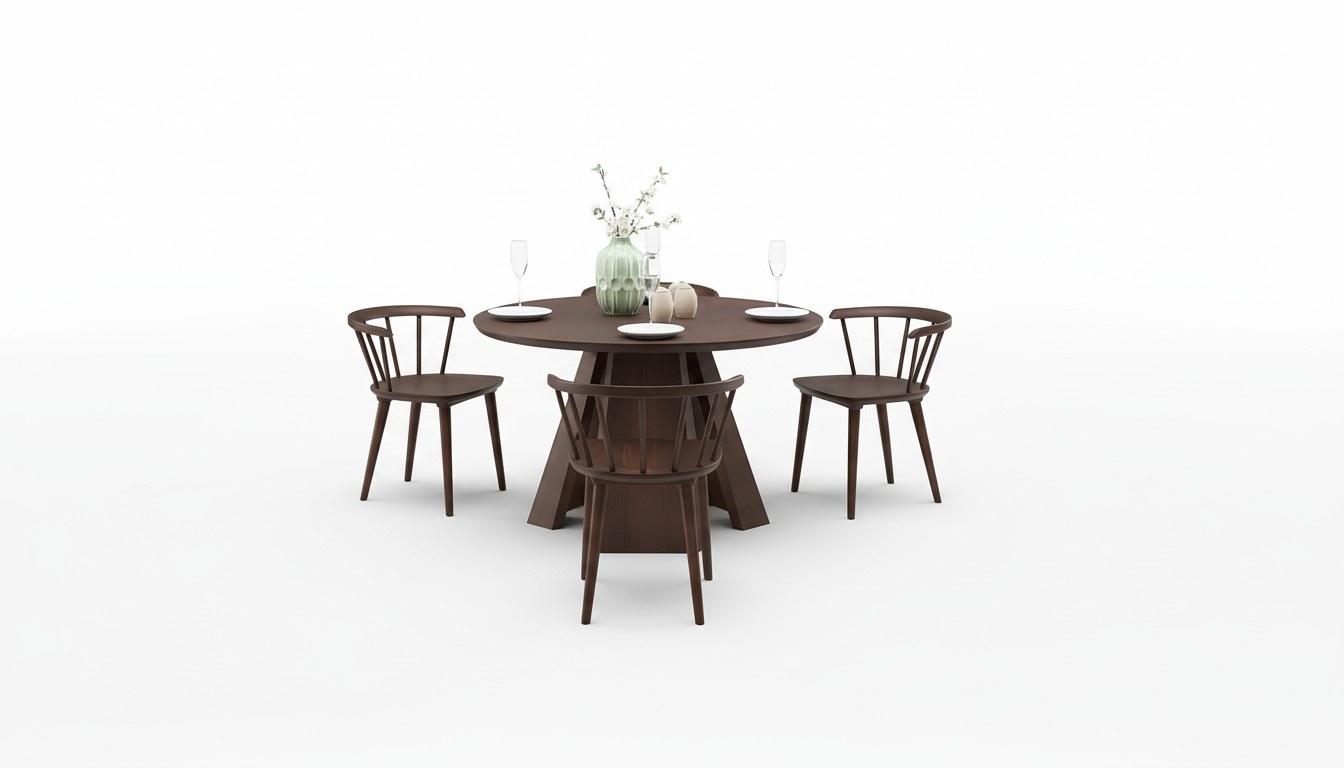 Rund Esstisch + 4 Stühle Essgruppe Stühle Sitzgruppe Esstisch Esszimmer