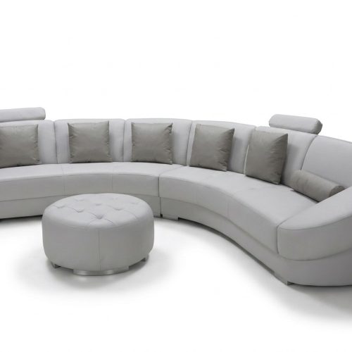Rund U Form Sofa Polster Eck Garnitur Leder Wohnlandschaft Couchen XXL + Hocker