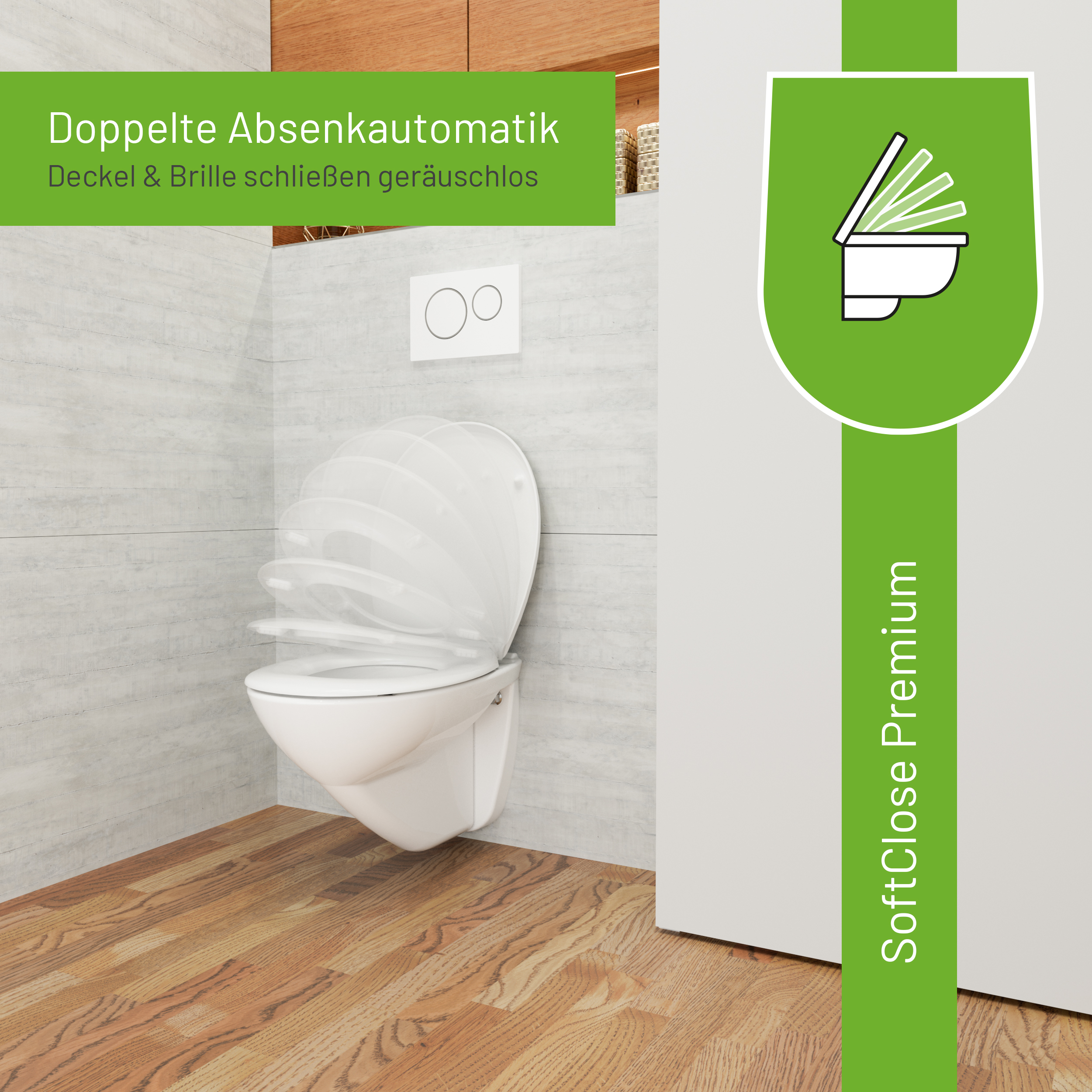 Luvett® WC-Sitz S100 mit Glitzer-Steinen, oval, mit Absenkautomatik SoftClose®, abnehmbar, antibakteriell - Gallery 5 Luvett® WC-Sitz S100 mit Glitzer-Steinen, oval, mit Absenkautomatik SoftClose®, abnehmbar, antibakteriell