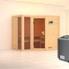 Massivholzsauna AMARA 236 x 184 m 40 mm 9.0 kW BioKombiofen inkl. Steuergerät ohne Dachkranz