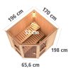 Sauna AMELIA 1 196 x 170 m 9.0 kW BioKombiofen inkl. Steuergerät ohne Dachkranz - Gallery 3 Sauna AMELIA 1 196 x 170 m 9.0 kW BioKombiofen inkl. Steuergerät ohne Dachkranz