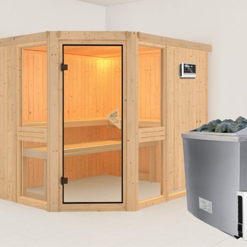 Sauna AMELIA 3 231 x 196 m 9.0 kW BioKombiofen inkl. Steuergerät ohne Dachkranz Sauna AMELIA 3 231 x 196 m 9.0 kW BioKombiofen inkl. Steuergerät ohne Dachkranz