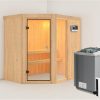 Sauna FIONA 1 196 x 151 m 9.0 kW BioKombiofen inkl. Steuergerät ohne Dachkranz