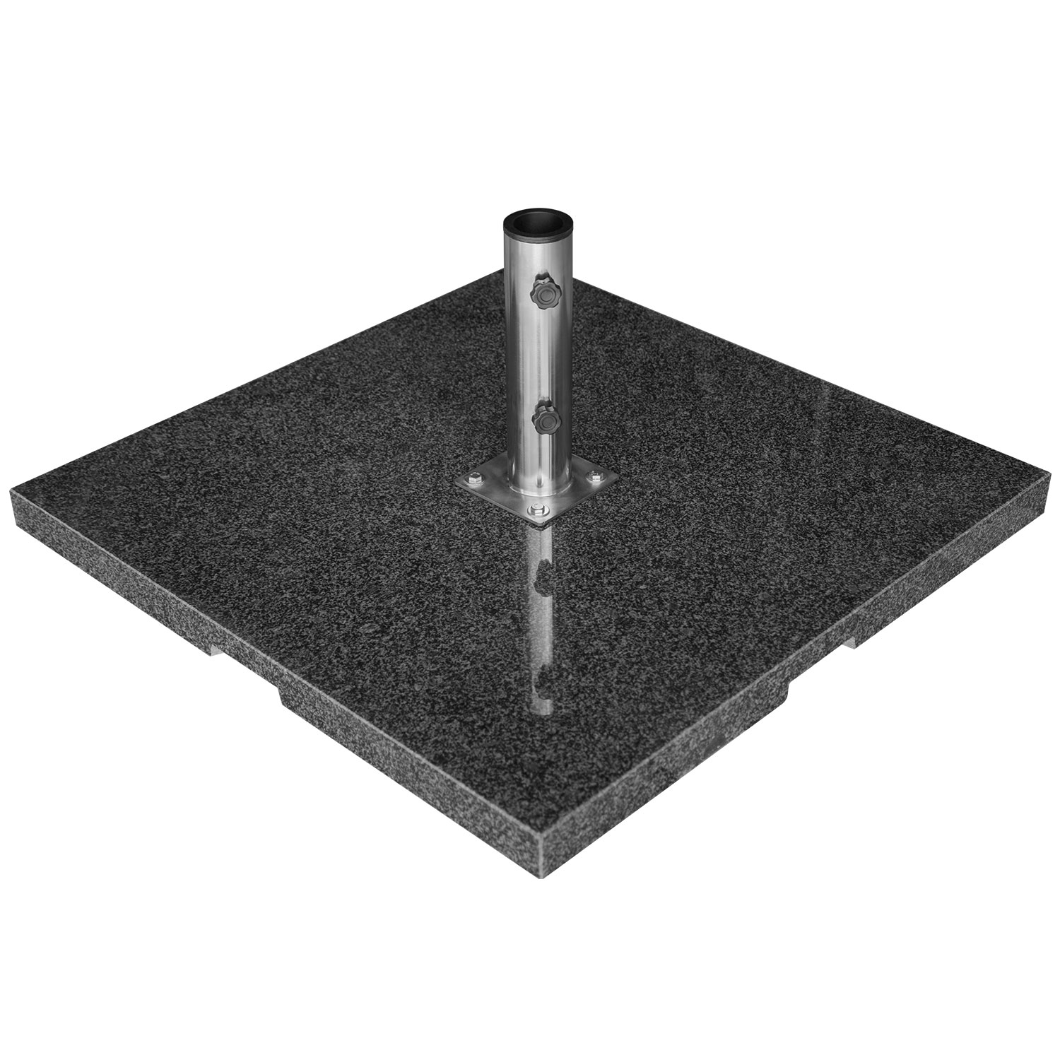 Sonnenschirmständer Granit - 90kg dunkelgrau - anndora®Griffmulden - Edelstahlschaft Sonnenschirmständer Granit - 90kg dunkelgrau - anndora®Griffmulden - Edelstahlschaft