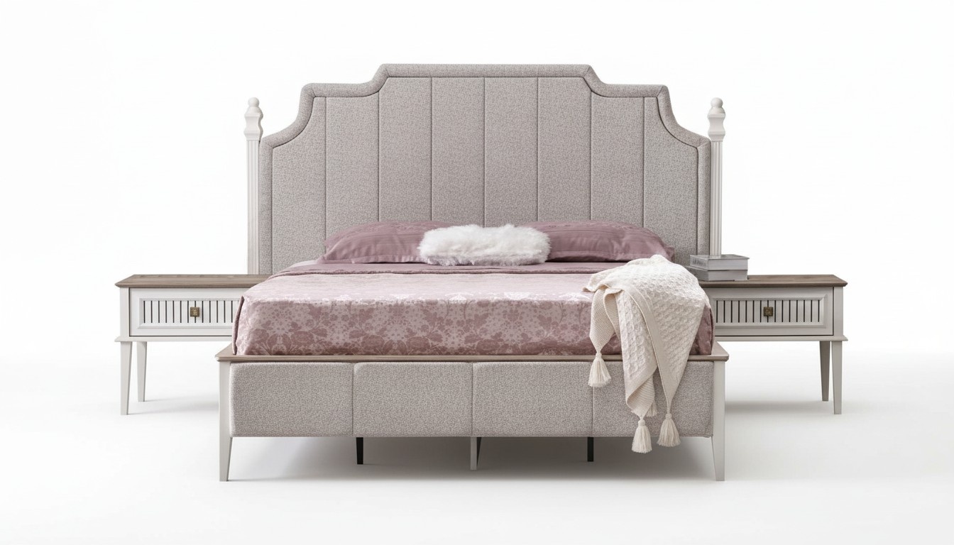 Schlafzimmer Möbel Set Bett 2x Nachttische Gäste Zimmer Polsterbett 3tlg Schlafzimmer Möbel Set Bett 2x Nachttische Gäste Zimmer Polsterbett 3tlg