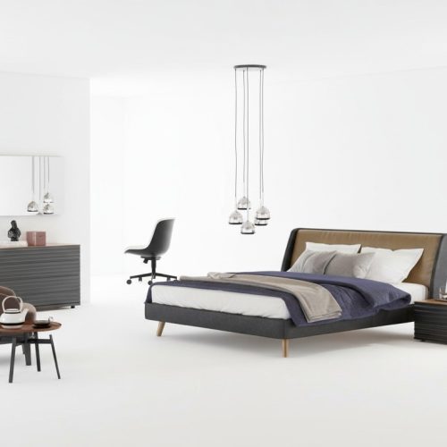 Schminktisch Natural Walnut - Matt juta Spiegel Schlafzimmer Modern